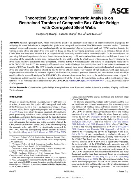 Theoretical Study and Parametric Analysis on Restrained Torsion 